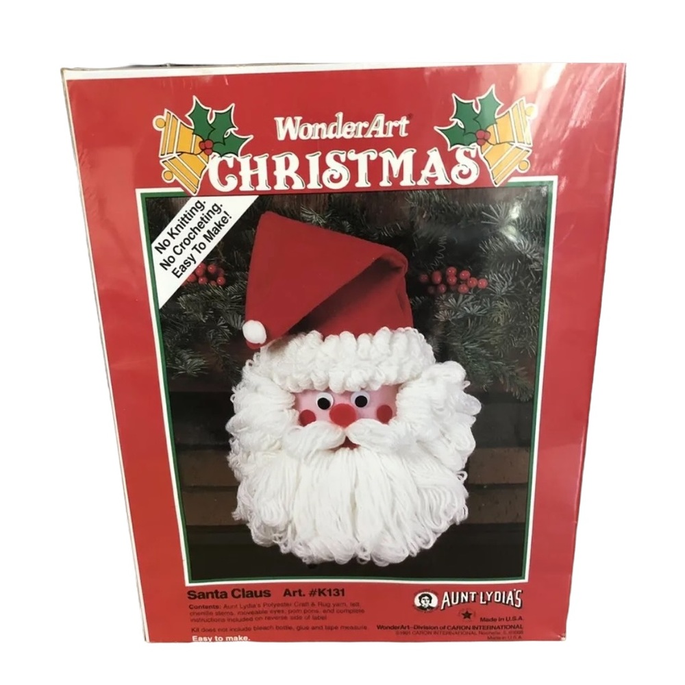 Aunt Lydia's WonderArt Christmas "Santa Claus" Craft Kit-Art. #K131 Holiday Fun